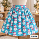 Snowmen on Turquoise Christmas Cotton Fabric — sewing inspiration