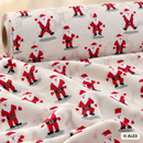Santa Claus on White Christmas Polycotton Fabric — fabric detail