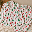 Christmas Stockings on White Cotton Fabric — sewing inspiration