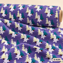 Christmas Trees on Purple Cotton Fabric — fabric detail