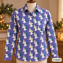Christmas Trees on Purple Cotton Fabric — sewing inspiration