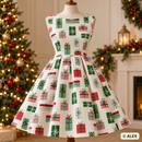 Red and Green Gifts on White Christmas Polycotton Fabric — sewing inspiration