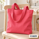 Coral Pink cotton canvas tote bag — illustrative sewing example