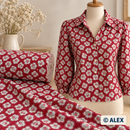 Roses on Dark Red Cotton Fabric — sewing inspiration
