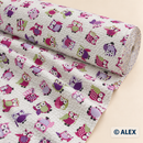 Colourful Owls Cotton Fabric — fabric detail
