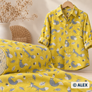 Grey Foxes on Yellow Cotton Fabric — sewing inspiration