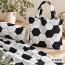 Black and White Football Pattern Cotton Fabric — sewing inspiration