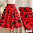 Black Kisses on Red Cotton Fabric — sewing inspiration