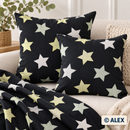 Pastel Stars on Black Cotton Fabric — sewing inspiration