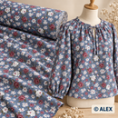 Pink and White Roses on Blue Cotton Fabric — sewing inspiration