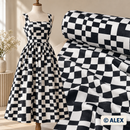 Black and White Geometric Cotton Sateen Fabric — sewing inspiration