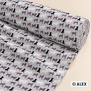 Dog Silhouettes on Grey Cotton Fabric — fabric detail