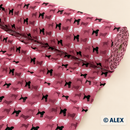 Dog Silhouettes on Pink Cotton Fabric — fabric detail