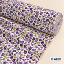 Small Purple and Yellow Flowers Cotton Fabric — fabric detail