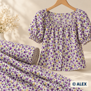 Small Purple and Yellow Flowers Cotton Fabric — sewing inspiration