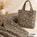 Beige Flowers on Brown Cotton Fabric — sewing inspiration