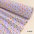 Small Roses on Lilac Cotton Fabric — fabric detail