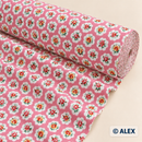 Small Roses on Pink Cotton Fabric — fabric detail