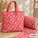 White Musical Instruments on Coral Cotton Fabric — sewing inspiration