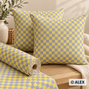Yellow and Grey Checks Cotton Fabric — sewing inspiration