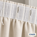 10 cm curtain heading tape sewn to a gathered curtain