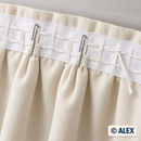 6 cm curtain heading tape sewn to a gathered curtain