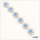 Blue daisy flower Brussels lace