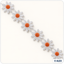Orange daisy flower Brussels lace