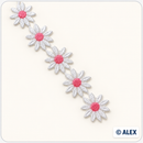 Pink coral daisy flower Brussels lace