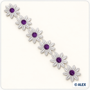 Purple daisy flower Brussels lace