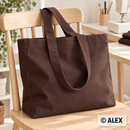 Dark Brown cotton canvas tote bag — illustrative sewing example
