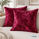 Dark Red velvet cushion covers — illustrative sewing use