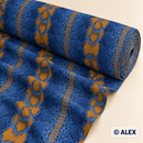 Blue and Ochre Snakeskin Denim Fabric fabric roll
