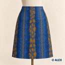 Blue and Ochre Snakeskin Denim Fabric clothing inspiration