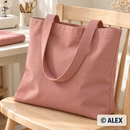 Dusty Pink cotton canvas tote bag — illustrative sewing example