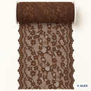 Brown floral vine elastic lace, 16 cm, product view