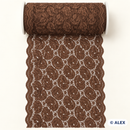 Brown rose medallion elastic lace, 14 cm, product view