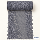 Grey diamond floral elastic lace, 16 cm, product view