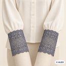 Grey diamond floral elastic lace used on sleeves