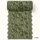 Green rose scroll elastic lace, 13 cm, product view