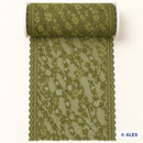 Green floral vine elastic lace, 16 cm, product view