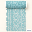 Blue bow floral elastic lace, 16 cm, product view