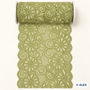 Green daisy scroll elastic lace, 13 cm, product view