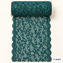 Dark green floral vine elastic lace, 16 cm, product view