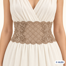 Light Brown Diamond Floral Elastic Lace – 17 cm example use