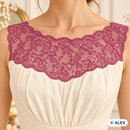 Mauve Floral Vine Elastic Lace – 17 cm example use