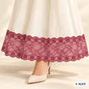 Dark Pink Abstract Floral Elastic Lace – 14 cm example use