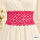 Bright Pink Diamond Openwork Elastic Lace – 16 cm example use
