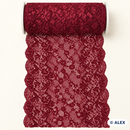 Dark Red Floral Medallion Elastic Lace – 17 cm product view