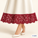 Dark Red Floral Medallion Elastic Lace – 17 cm example use